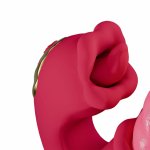 Teazers Double Tongue Pink – model dwusilnikowy, silikonowy, IPX7, 7 trybów