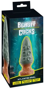 Beasty Cocks Atlantis by You2Toys – model anatomiczny z przyssawką, silikon, 21 cm, metaliczny