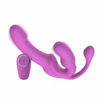 Teazers Strapless Strap-On Pink – bezpaskowy system z wibracjami, silikon medyczny, pilot bezprzewodowy