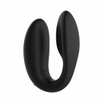 Rosy Gold C-Shape Black – bezprzewodowy masażer anatomiczny, etui ładowania z lusterkiem