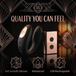 Rosy Gold C-Shape Black – bezprzewodowy masażer anatomiczny, etui ładowania z lusterkiem