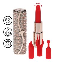 Loveline Shots Tiffany Lipstick Pink – urządzenie wielofunkcyjne, 4 końcówki, USB