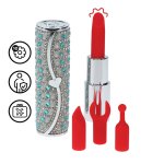 Loveline Tiffany Model Blue – kompaktowy masażer, 4 nakładki silikonowe, etui, niebieski