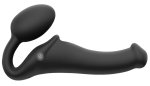 Strap-on-me Vibrating Bendable Strap-On M Czarny – system intymny, 3 silniki, pilot