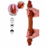 ToyJoy Get Real Skin 46 cm – silikonowy model dwustronny, anatomiczny, kolor karmelowy