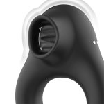 Black&Silver Licking – silikonowy pierścień wibracyjny, 3 silniki, 10 trybów, czarny