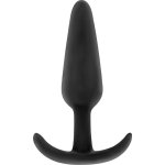 Black&Silver Hansel – silikonowa zatyczka analna z ergonomicznym uchwytem, 8,2 cm