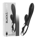 Black & Silver Kaleb Vibe – dwusilnikowy model silikonowy, 20 cm, USB, 10 trybów