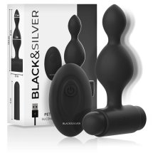 Black&Silver Tucker – silikonowa baza analna z pilotem, 8 cm, IPX6, 10 trybów