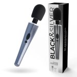 Black&Silver Dexter masażer rożdżka silikonowa 10 trybów, USB, wodoodporny 30,6 cm