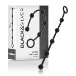 Black&Silver Korg Beads zestaw anatomicznych koralików silikonowych 21 cm, czarny