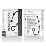 Black&Silver Korg Beads zestaw anatomicznych koralików silikonowych 21 cm, czarny