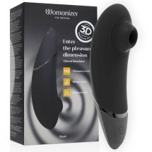 Womanizer Next Czarny intymny stymulator powietrzny 3D, Climax Control, 14 poziomów