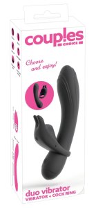 Couples Choice Duo Vibrator 3w1 – Wielofunkcyjny silikonowy system z pierścieniem, wodoodporny