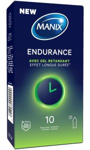 Manix Endurance – Prezerwatywy z systemem opoźniającym, 10 sztuk, 53 mm