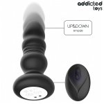 Addicted Toys – Rotacyjny stymulator analny LED z pilotem, silikonowy, 11,9 cm