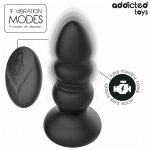 Addicted Toys – Rotacyjny stymulator analny LED z pilotem, silikonowy, 11,9 cm