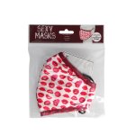 Bijoux Indiscrets Mask Lips bawełniana maseczka z regulacją, motyw ust, 2 filtry