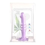 Dazey Fioletowy Model Silikonowy z Przyssawką Cannabis Leaf, spiralna tekstura, silky finish