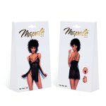 Mapale Babydoll L/XL Czarny z koronką, tiulem i regulowanymi ramiączkami