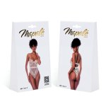 Mapale Teddy M Ivory – Koronkowe body eyelash, siateczka, regulacja i zapięcie