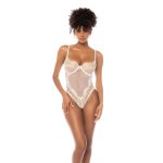 Mapale Teddy M Ivory – Koronkowe body eyelash, siateczka, regulacja i zapięcie