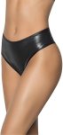 Leg Avenue Wet Look Majtki Wysoki Stan M/L czarne – połysk, drapowany tył, elastyczny materiał