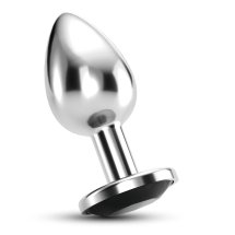 Crushious Bijou Anal Plug Large Czarny z Kryształem – Metalowy model anatomiczny 8 cm