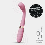 Crushious Pixie Różowy – Elastyczny podwójny model USB 20cm, 2 końcówki, 10 trybów pracy