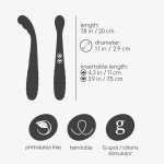 Crushious Pixie Różowy – Elastyczny podwójny model USB 20cm, 2 końcówki, 10 trybów pracy