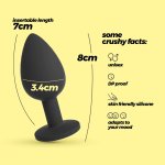 Crushious Camileo Medium – Czarna anatomiczna zatyczka, 4 wymienne kryształy, silikon medyczny