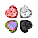 Crushious Cuore Large Czarny – Anatomiczna zatyczka z 4 wymiennymi kryształami, silikon