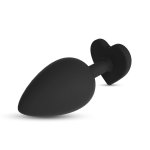 Crushious Cuore Large Czarny – Anatomiczna zatyczka z 4 wymiennymi kryształami, silikon