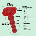 Crushious Rosaline Red – Model rotacyjny z pilotem, silikonowy, 19 cm, 10+10 programów