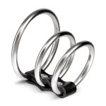Crushious Saruman Zestaw 3 Metalowych Pierścieni Srebrnych 3,8-5 cm – chromowane, PU
