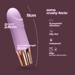 Crushious Mellow Waves Mini – Kompaktowy model silikonowy lawendowy, 10 trybów, 11 cm