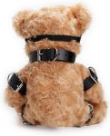 Crushious Crushito Pluszowy Miś 31 cm Czarny z akcesoriami dekoracyjnymi, styl bondage