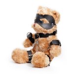 Crushious Crushito Pluszowy Miś 31 cm Czarny z akcesoriami dekoracyjnymi, styl bondage