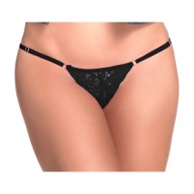 Mapale Lace Keyhole Panty M/L czarne, regulowane boki, koronkowy otwór z tyłu