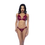 Noir Handmade Gloss Wine Red Komplet dwuczęściowy M winylowy z pierścieniami