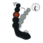 LEVELZ Beaded Prostate – Czarny stymulator silikonowy z funkcją podgrzewania i pulsacji