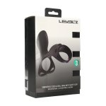 LEVELZ Vibration Silicone – czarny pierścień intymny z dodatkową pętlą i systemem wibracji