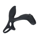 LEVELZ Vibration Silicone – czarny pierścień intymny z dodatkową pętlą i systemem wibracji