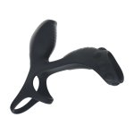 LEVELZ Vibration Silicone – czarny pierścień intymny z dodatkową pętlą i systemem wibracji