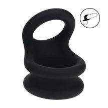 LEVELZ Wide Double O silikonowy pierścień podwójny M czarny – anatomiczny, szeroki model