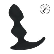 LEVELZ Double Ripple silikonowy masażer anatomiczny czarny – podwójnie profilowany model