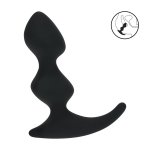 LEVELZ Double Ripple silikonowy masażer anatomiczny czarny – podwójnie profilowany model