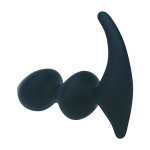 LEVELZ Double Ripple silikonowy masażer anatomiczny czarny – podwójnie profilowany model