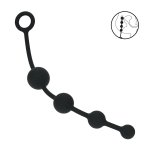 LEVELZ Kulki anatomiczne silikonowe zakrzywione czarne 20cm – stopniowany profil