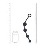 LEVELZ Kulki anatomiczne silikonowe zakrzywione czarne 20cm – stopniowany profil